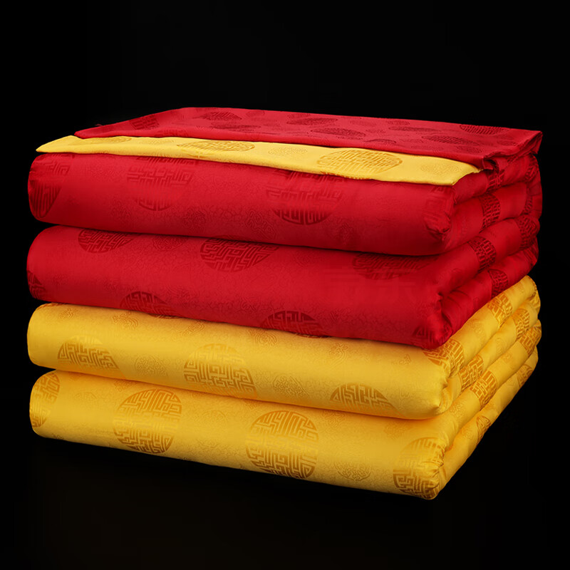 天顺祥 寿被寿盖单 福寿款丝质面料火化殡葬用全套铺金盖银老人寿被褥