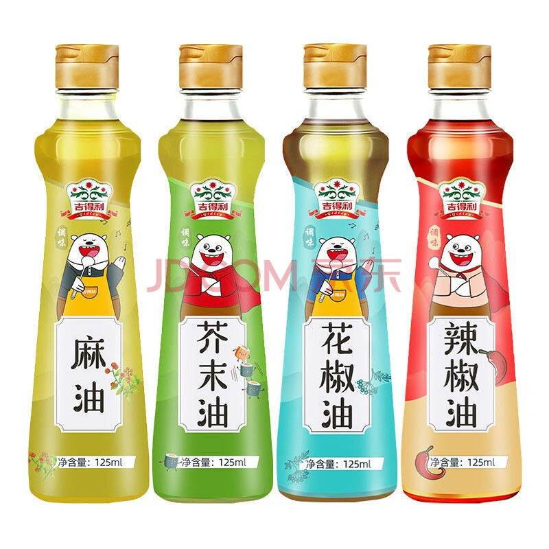 【组合套餐】吉得利 芥末油花椒油麻油辣椒油日本料理寿司调味油 芥末