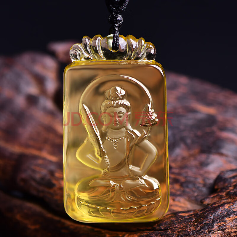 天然黄水晶虚空藏菩萨生肖本命佛属牛属虎吊坠守护神项链礼物男女
