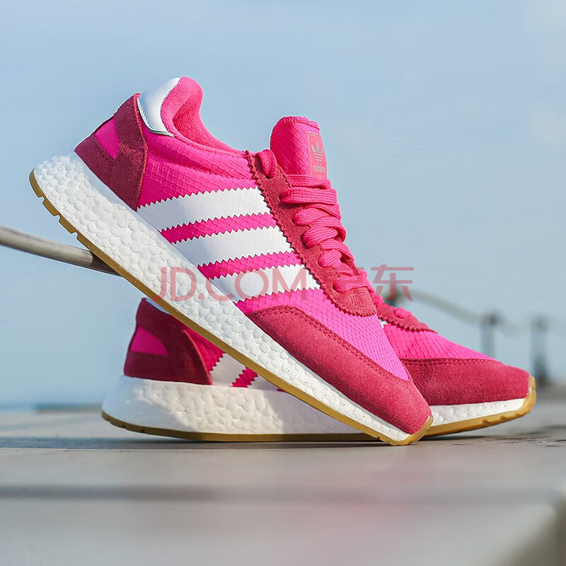 阿迪达斯三叶草i-5923女子boost缓震运动休闲跑步鞋 d97353 粉红色 37