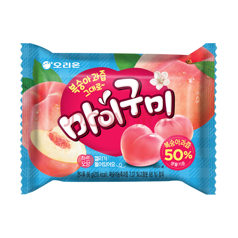 韩国进口 orion好丽友 水蜜桃葡萄味qq糖 水果味果汁软糖橡皮糖 儿童