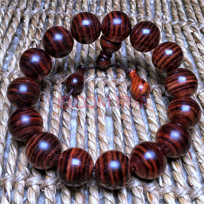 聚檀阁海南黄花梨文玩横纹蓝线虎皮手串佛珠手链盘玩收藏礼品