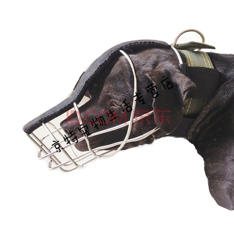 嘴套大型犬头套宠物狗防误食防咬防攻击嘴罩猛犬用品 不锈钢头套 45