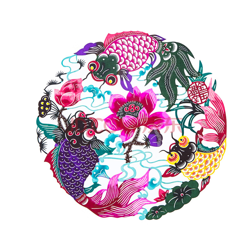 彩色剪纸 窗花玻璃贴 中国特色年画 传统民俗手工艺送礼品 金玉满堂