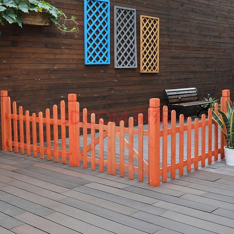 防腐木围栏公园栅栏户外小区花园阳台防护篱笆门围墙护栏定制 凹弧门