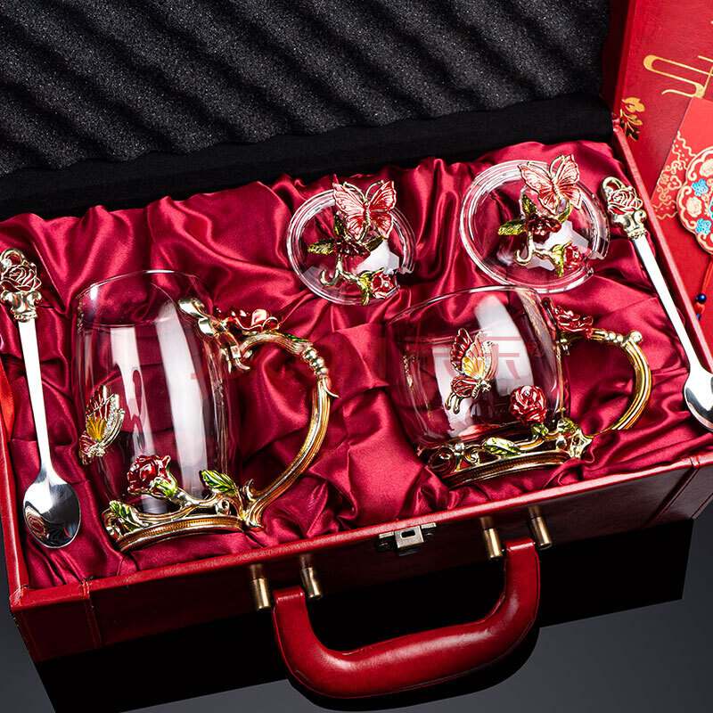 结婚礼物送新人女闺蜜新娘定制新婚礼品实用创意杯子一对订婚 红色