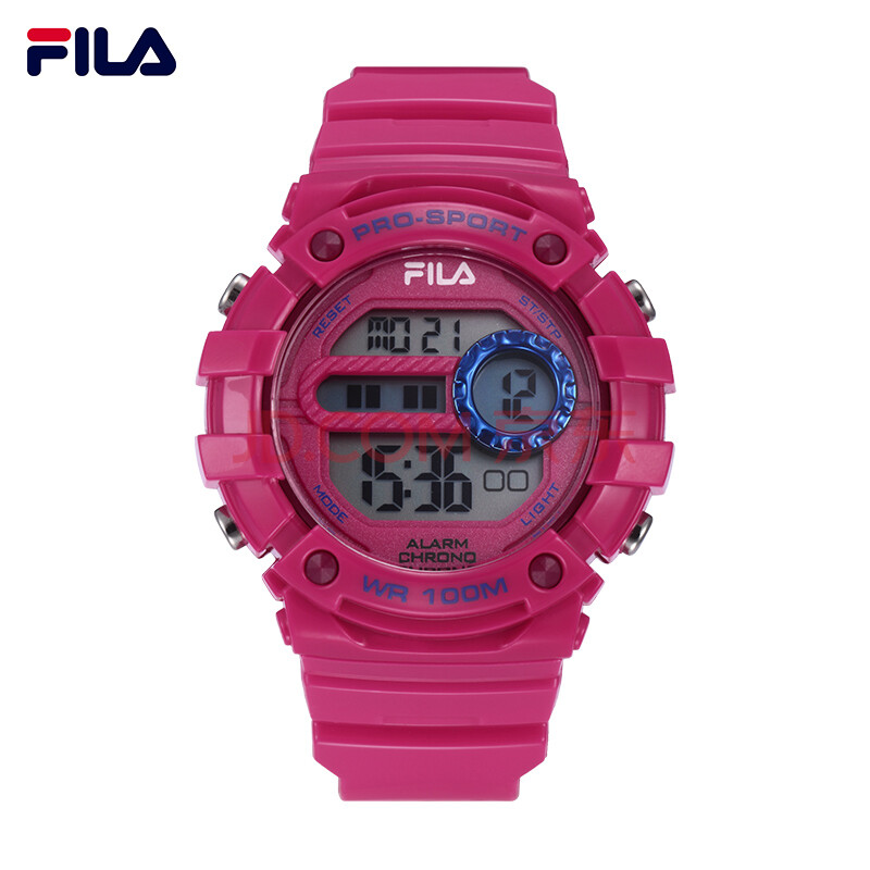 斐乐(fila)手表女款休闲时尚运动手表塑料带数字显示红色电子女士手表
