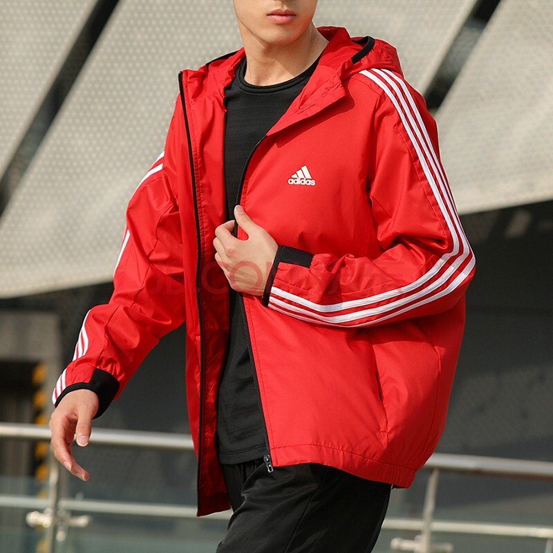 2021春季新款运动服连帽上衣红色梭织夹克gq0624 gq0624/中国红/新年