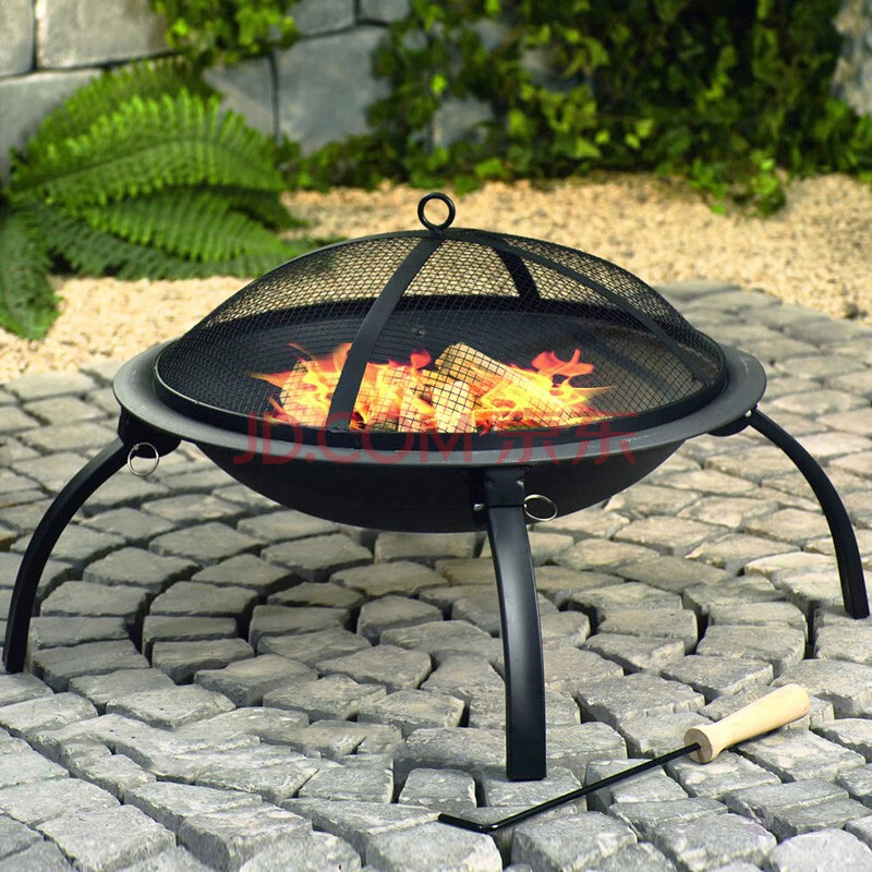 家用室内烧烤架木炭烤火炉取暖火盆户外便携可折叠烧烤炉 标配