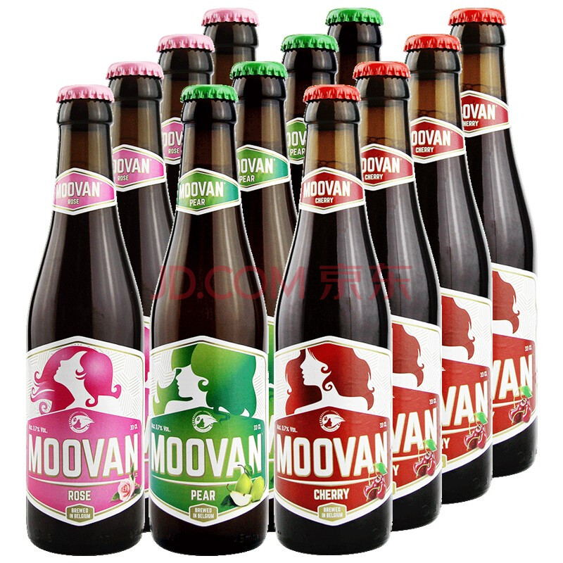 moovan 比利时进口啤酒果味啤酒魔吻系列啤酒 随机三种口味各4瓶330ml