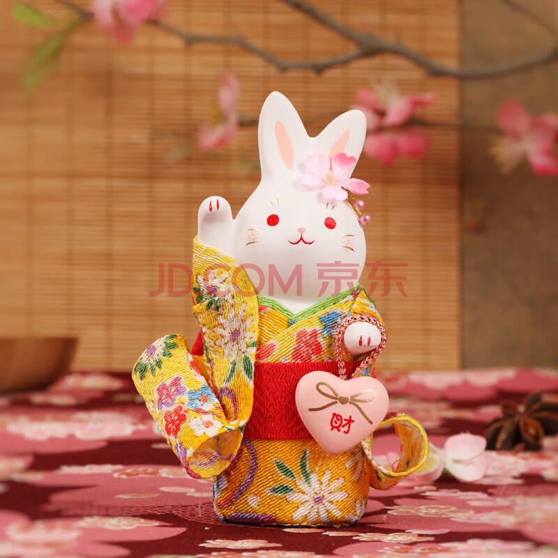 漯岚日本樱花和服兔子摆件日式和风女生进口礼物生日结婚汽车载 &高