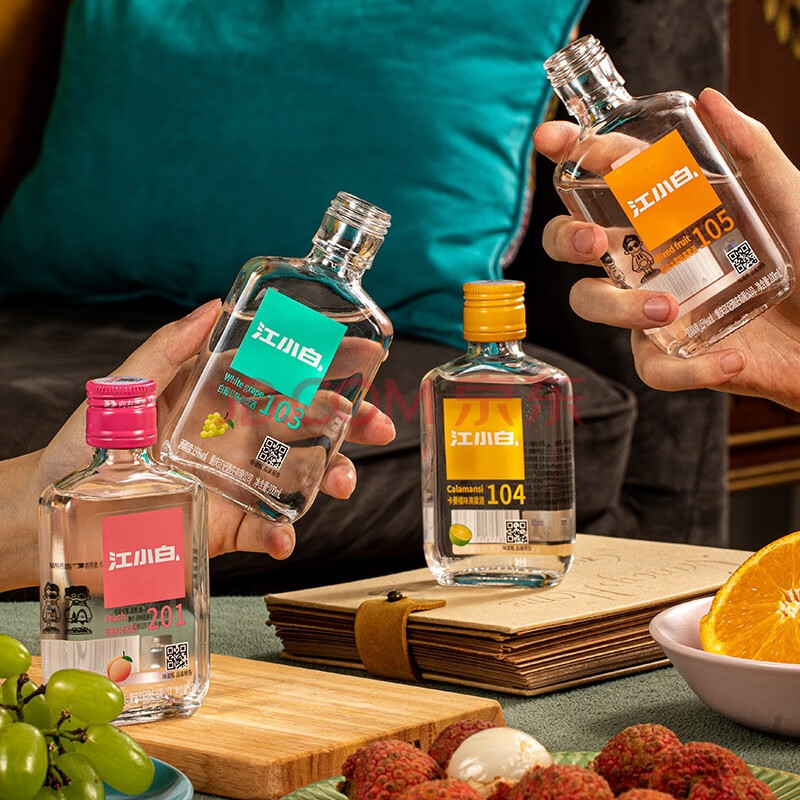 赠品 江小白水果风味高粱酒4种口味套装100ml 高颜值低度水果味白酒