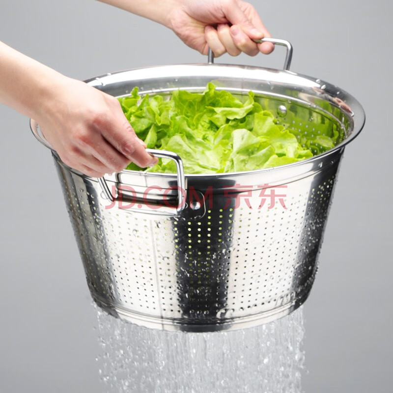 巨博(jobo) 商用不锈钢沥水桶 加厚洗米桶筛箩盆蔬菜漏水桶酒店餐饮
