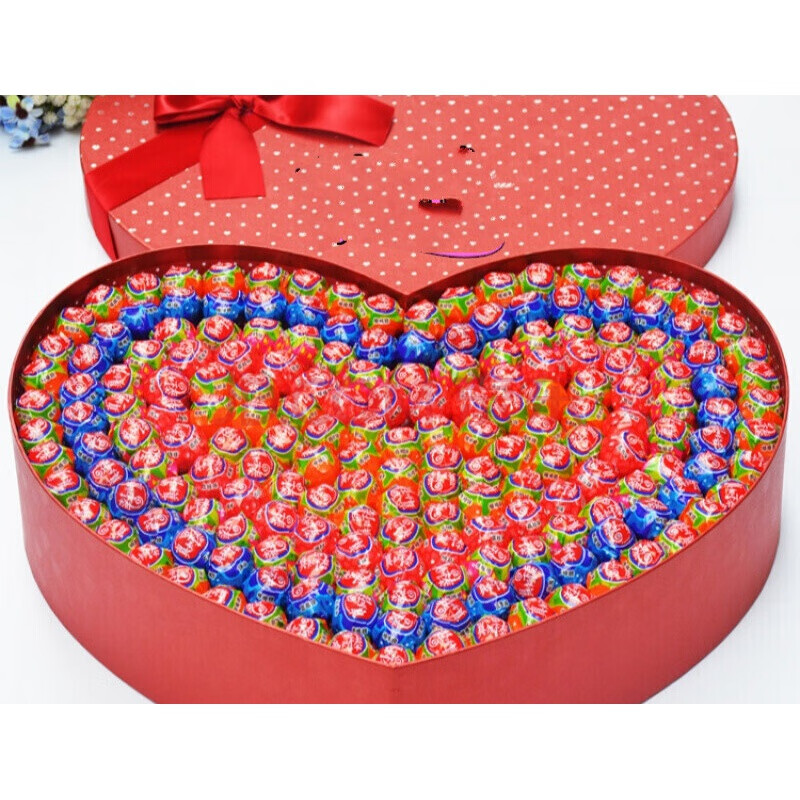 棒棒棒糖心形糖果礼盒棒棒糖生日情人节圣诞 荔枝味52颗