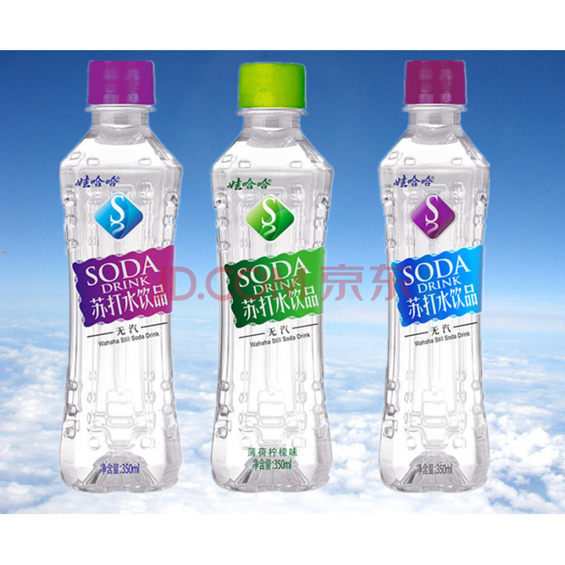 娃哈哈蘇打水350ml*24瓶無糖無汽弱鹼性水氣泡飲用水飲料飲品整箱