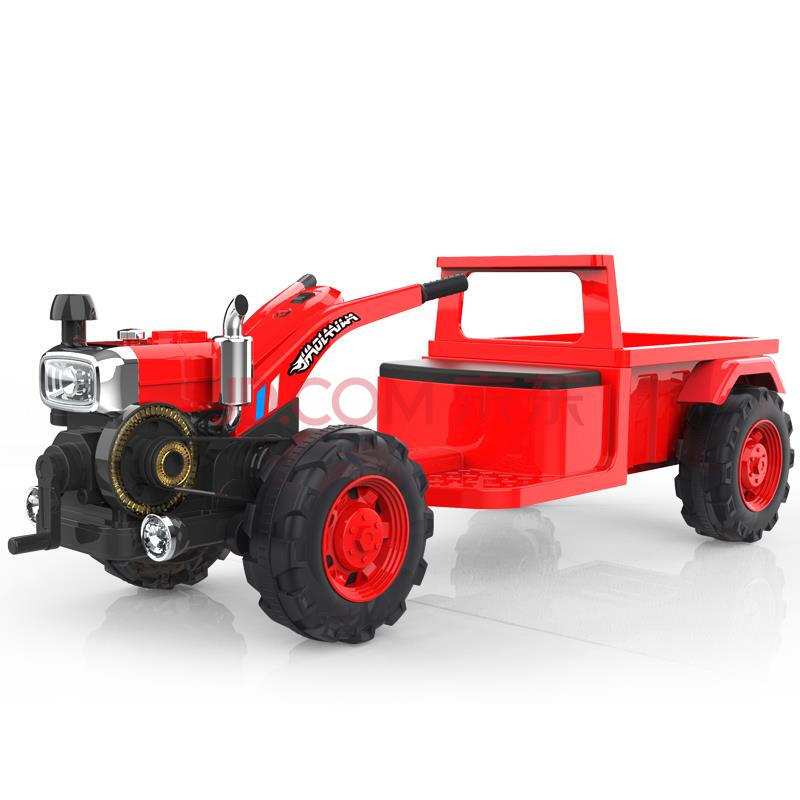 红色手扶式双驱网红拖拉机 12v电瓶