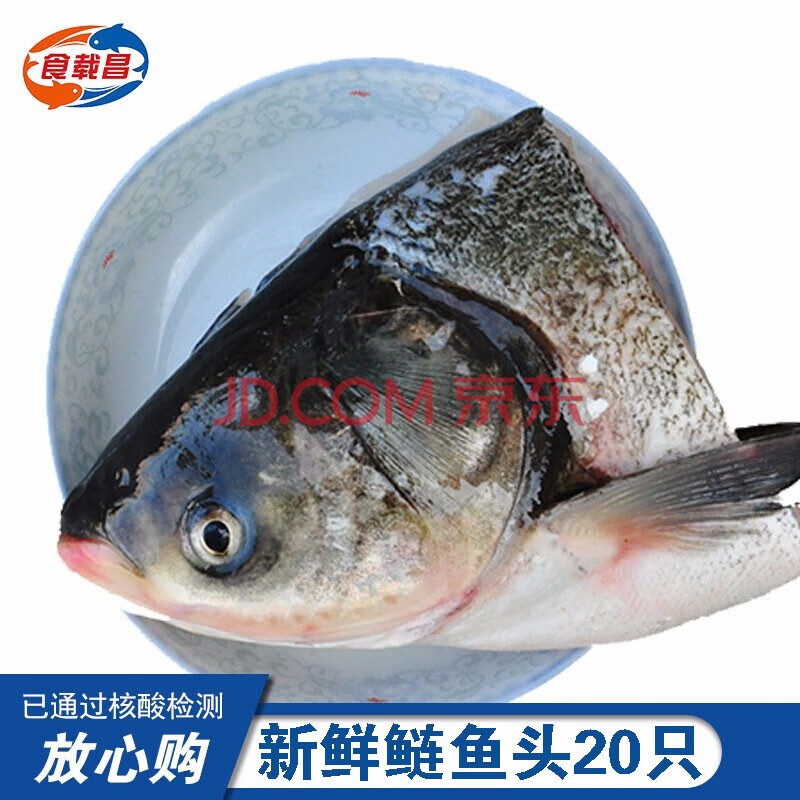 食載昌新鮮速鰱魚頭(20只)鱅魚頭胖魚頭剁椒魚頭煲湯魚頭生鮮魚海鮮