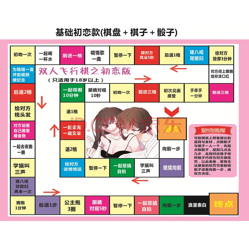 飞行棋情趣 情侣游戏双人情侣版恋爱互动调情私密生活污道具 情趣丝袜