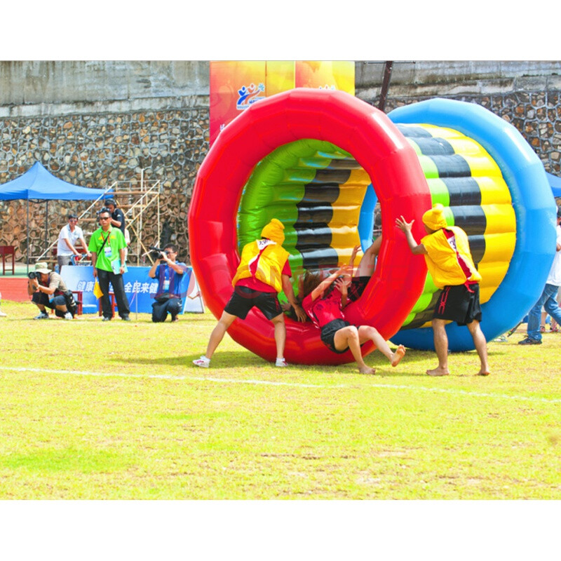 圣诞节礼物户外趣味运动会体育比赛道具用品亲子游戏充气毛毛虫龟兔