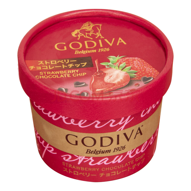 歌帝梵 godiva 巧克力碎草莓味冰淇淋 6杯装 家庭分享装冰激凌 480g