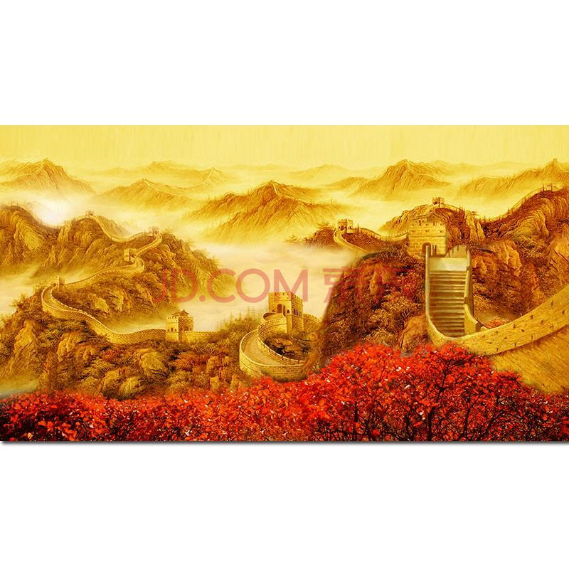 万里长城海报画城市建筑名胜古迹风景画电视背景墙壁画客厅玄关画