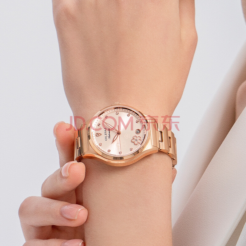 欧力派(olipai)女士手表女品牌全自动机械表时尚商务简约气质日历夜光