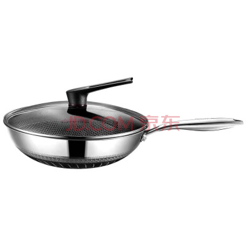 花后不粘锅 花后316不锈钢不粘锅德国升级蜂窝双面屏多功能家用炒锅