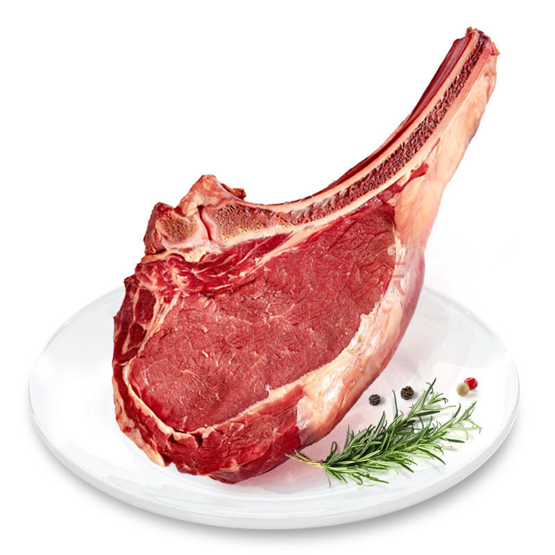 战斧牛排新鲜谷饲战斧牛排超厚超大短柄带骨眼肉 2片 战斧牛排(300g