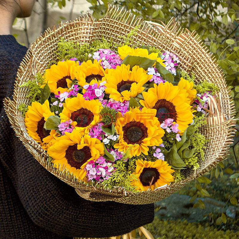 哈尔滨鲜花速递向日葵鲜花毕业花束道里南岗道同城生日送花店 9朵