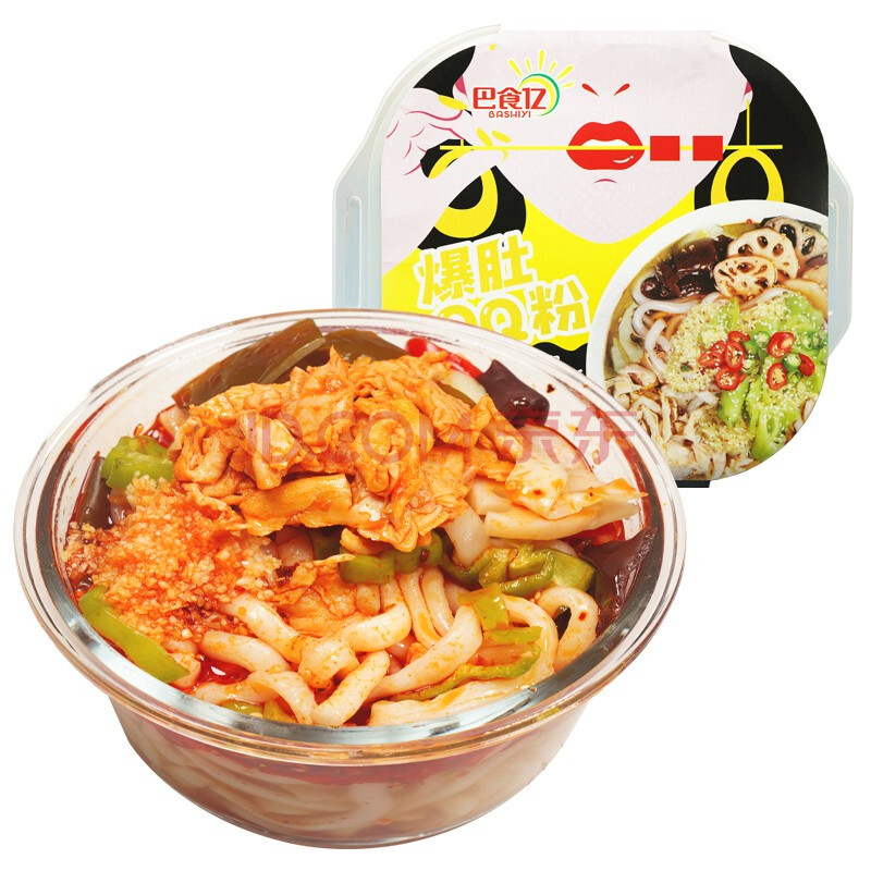 慕丝妮 爆肚qq粉土豆粉即食小吃蒜蓉味332g/盒