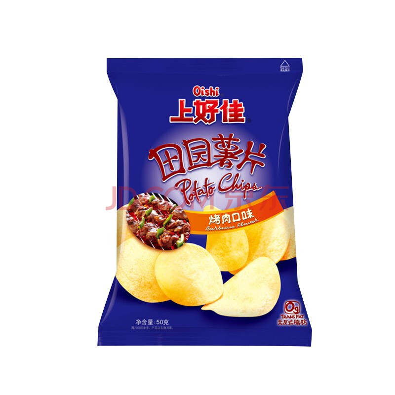 上好佳田园薯片*烤肉口味16g*20袋 膨化美食土豆片薯片小吃零食王一博