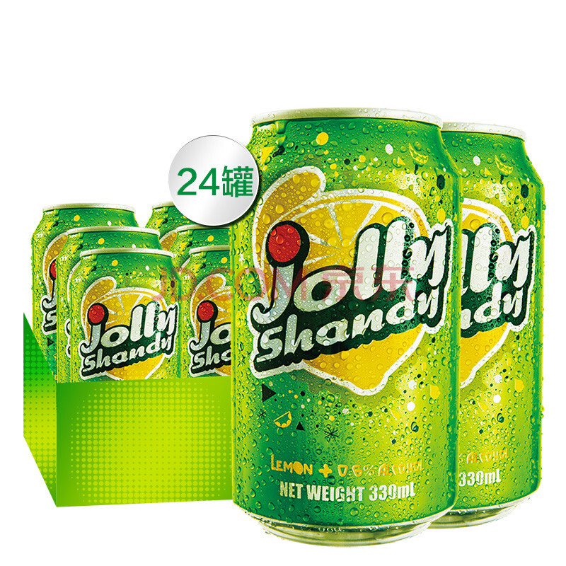怡乐仙地330ml*24罐装整箱啤酒 柠檬啤果味果啤 jolly shandy