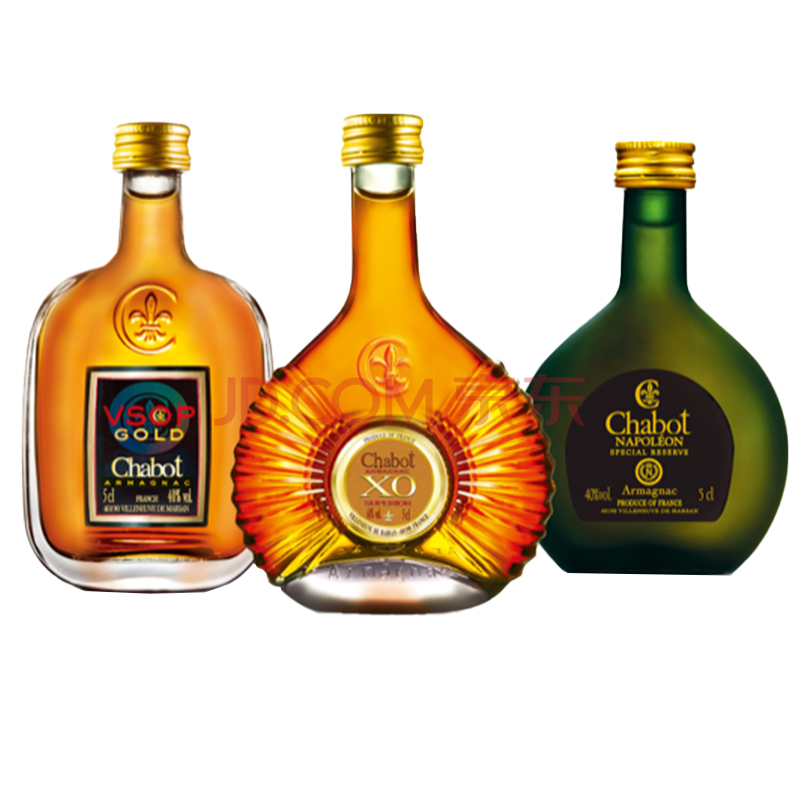 法国进口戛堡雅文邑白兰地礼盒(xo50ml*1 拿破仑50ml*1 vsop50ml*1)