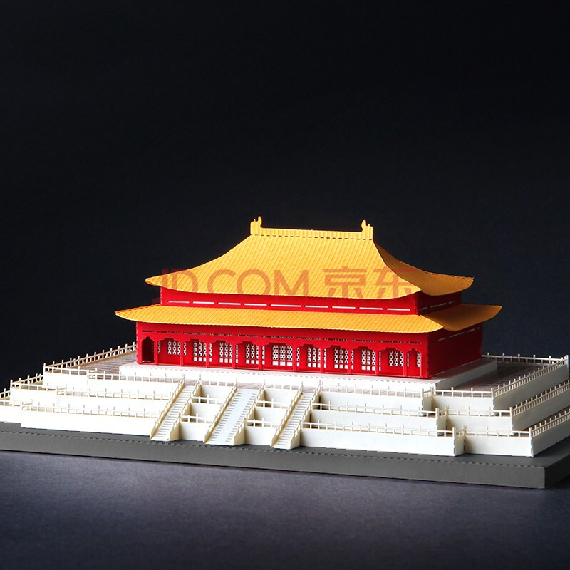 纸艺拼装3d立体拼图中国名胜古迹建筑模型纸雕摆件成人拼装玩具带灯可