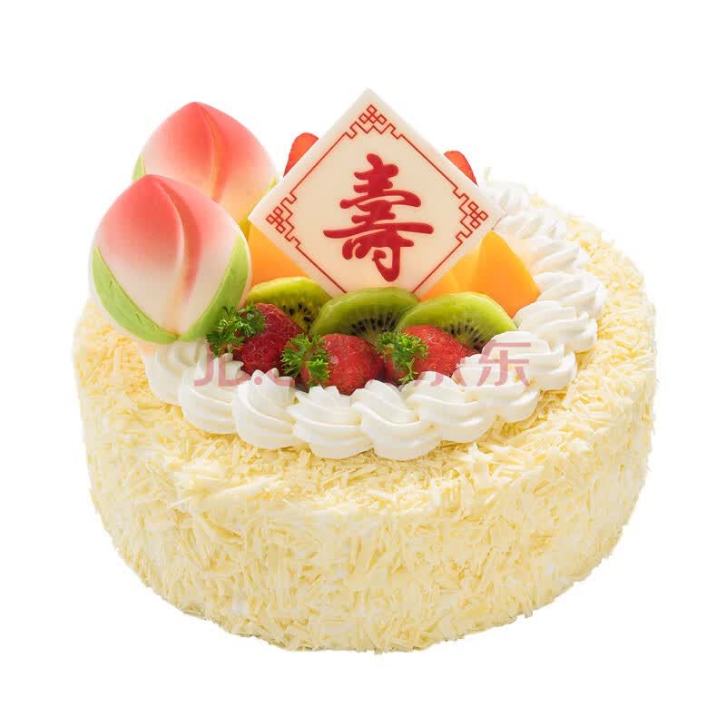 蜜芒 送老人祝寿创意蛋糕寿桃定制生日蛋糕8英寸祝寿庆祝聚会全国北京