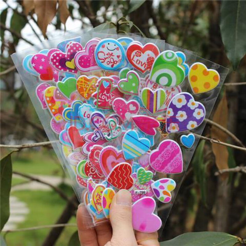 儿童贴纸卡通公主泡泡贴纸幼儿园奖励立体贴画小贴花纸女孩粘贴 爱心