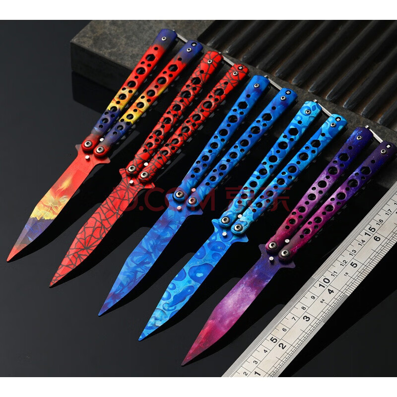 蝴蝶甩手刀练习蝴蝶折叠刀甩手刀花式梳子未开刃全钢儿童玩具训练刀