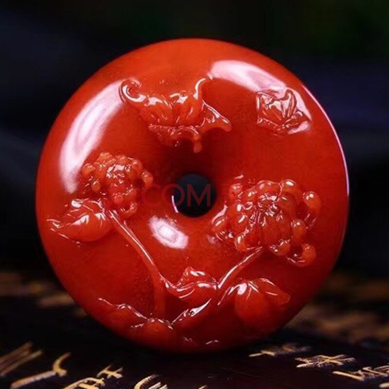 慈心缘 保山南红平安扣吊坠 天然南红玛瑙挂件项链珠宝首饰 37.8*11.