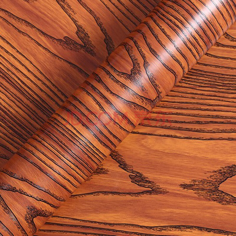 加厚浮雕红檀木纹贴纸电视背景墙橱柜衣柜柜子家具翻新贴纸 浮雕花梨