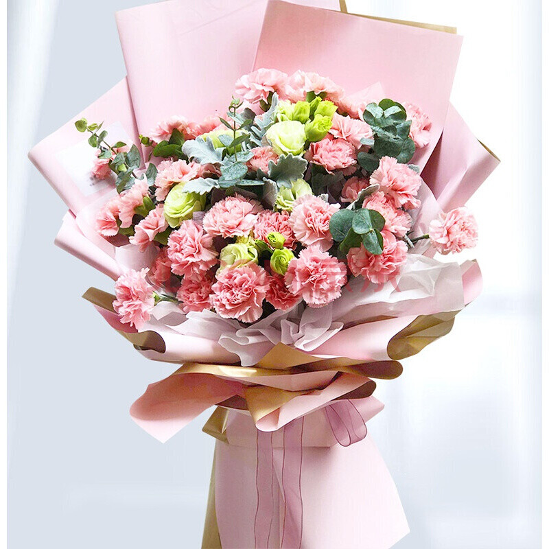 温州鲜花速递同城生日祝福送花店 【芳华如梦】33朵粉色康乃馨花束