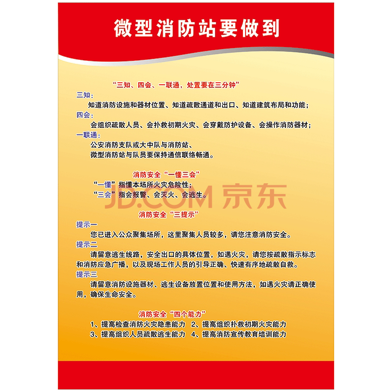 微型消防站知识三知四会一联通四个能力四懂一懂六掌握提示宣传画 vch