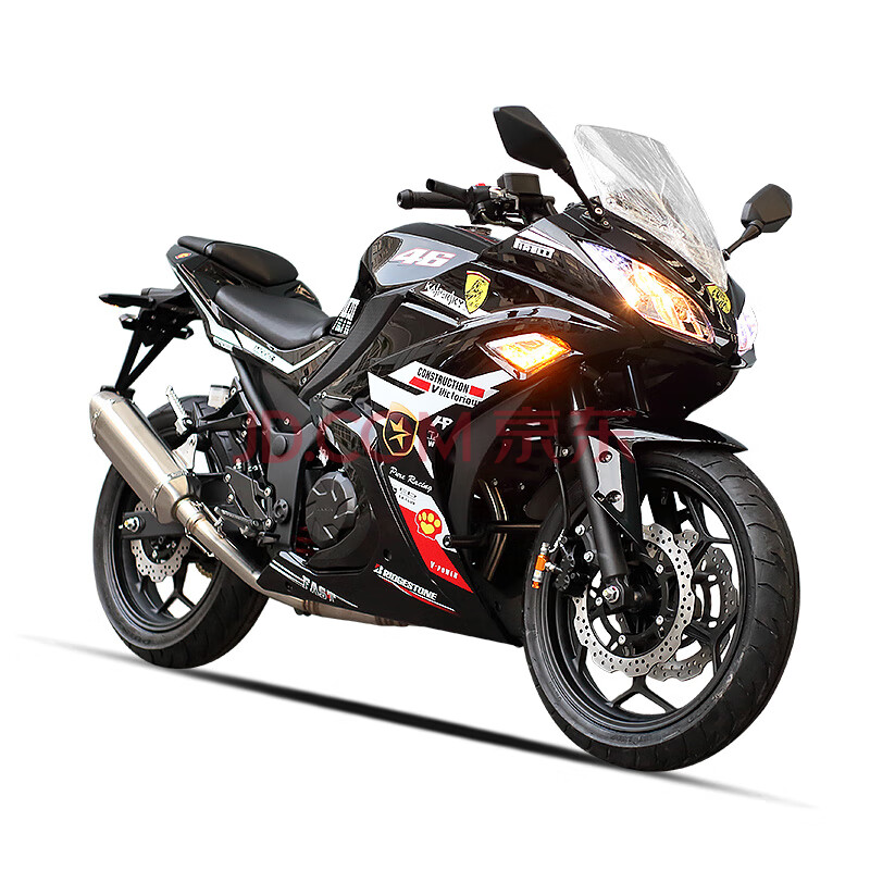 全新摩托车跑车小忍者六代200单缸风冷国四电喷版趴赛整车可上牌 黑