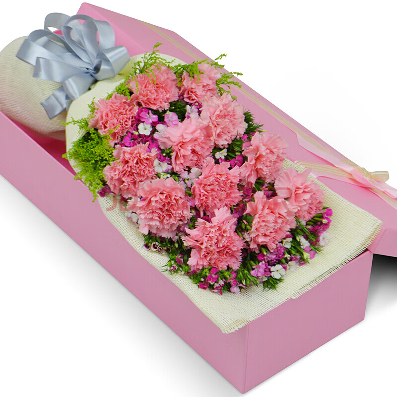 11朵粉色康乃馨礼盒【图片 价格 品牌 报价】