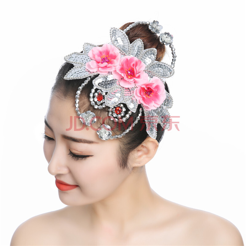 舞蹈头饰演出头饰秧歌广场民族古典舞舞台表演头花跳舞傣族现代女 三