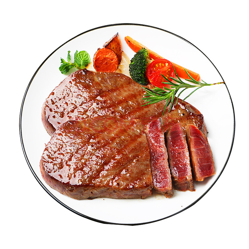 牛排黑椒新鲜牛肉扒儿童菲力家庭装澳洲原整切 100g*5片 家庭装