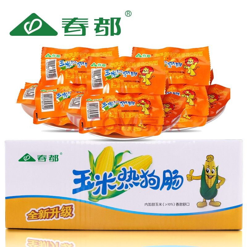 【春都旗舰店】 玉米热狗肠 35g*60支火腿肠整箱玉米香肠即食热狗肠