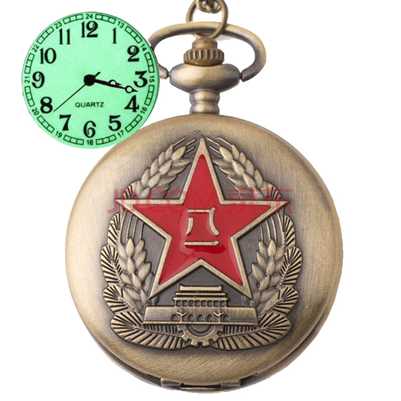 战友纪念品 八一建军节礼物复古怀表石英表挂链表退伍军人纪念礼品