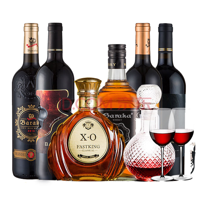 法国进口红酒baraka赤霞珠干红葡萄酒 750ml*6瓶 整箱礼盒装 6支组合c