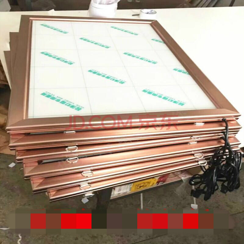 定做室内led单面超薄灯箱菜牌奶茶价目表店灯箱广告牌挂墙式 玫瑰金