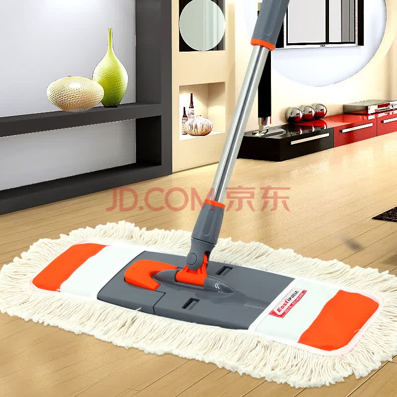 伊司达 平板拖把 家用棉纱吸水墩布拖布大号尘推55cm（橙色）-中国中铁网上商城